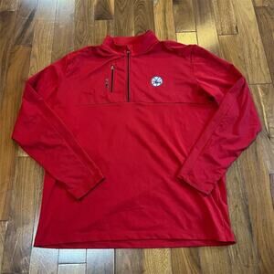 Adidas Philadelphia 76ers Men's XL Red 1/4 Zip Pullover Climalite Long Sleeve